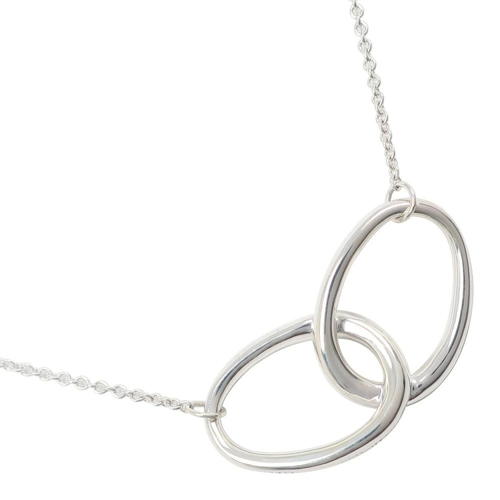 Tiffany Co Double Loop Necklace Elsa Peretti Sterling Silver
